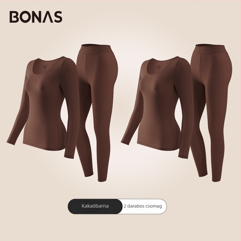 Bonas ultra vékony, varrat nélküli hőtermelő alapréteg nőknek, bőrbarát és meleg őszi–téli alsónemű