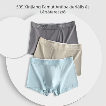 Férfi boxer brief 95% pamutból, középmagasságú derék, légáteresztő, sima szövés