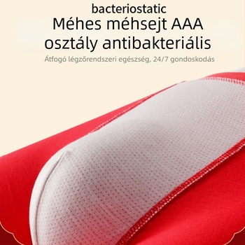 Pamut férfi piros középmagasságú boxeralsó antibakteriális kezeléssel, virágos mintával
