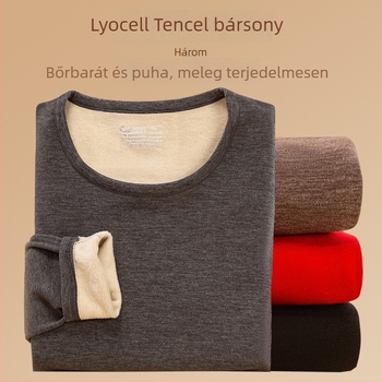 Férfi melegítő alsó- és felsőruha készlet fleece-béléssel, vastított őszi-téli viselethez
