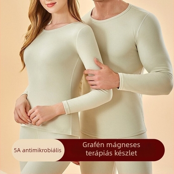 Dupla rétegű termikus alsó- és felsőruha készlet, vast anyagú, kerek nyakú, hosszú ujjú felső és nadrág