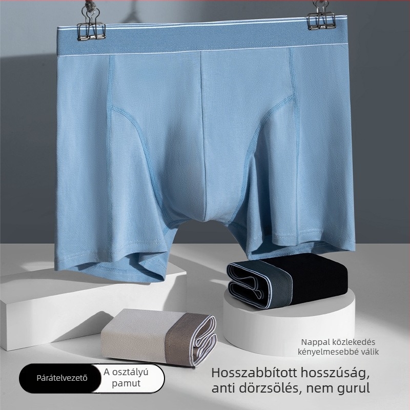Férfiak számára sportos, hosszított boxer brief, 95% pamut, lélegző, súrlódásmentes, antibakteriális belső rész a szeméremtájon, középmagas derék
