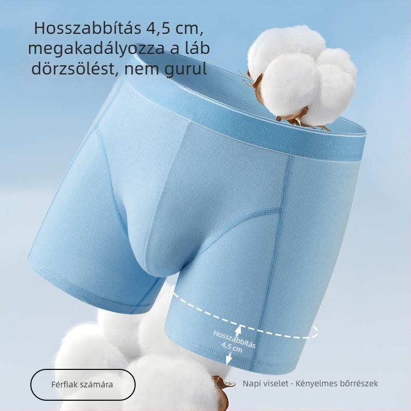 Férfiak számára sportos, hosszított boxer brief, 95% pamut, lélegző, súrlódásmentes, antibakteriális belső rész a szeméremtájon, középmagas derék