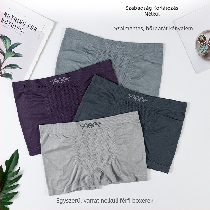 Férfi seamless nylon középmagas boxeralsó; kötött anyag, 80–90% nylon, ágyék bélés 90–95% nylon