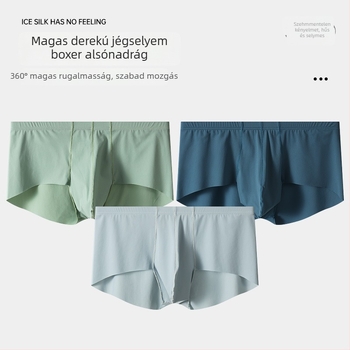 Férfi középmagasságú boxeralsó kontúrzsebbel, Ice Silk nejlonból, lélegző