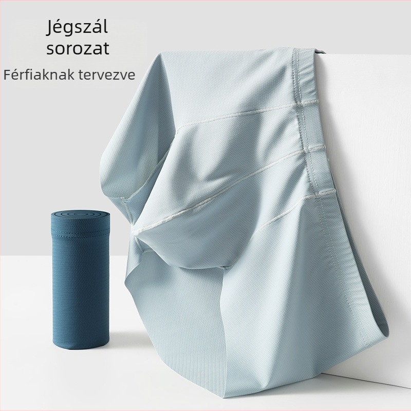 Férfi középmagasságú boxeralsó kontúrzsebbel, Ice Silk nejlonból, lélegző