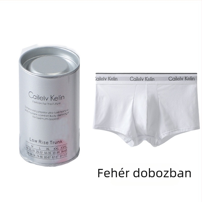 Férfi pamut boxeralsó, középmagas derekú, egyszínű