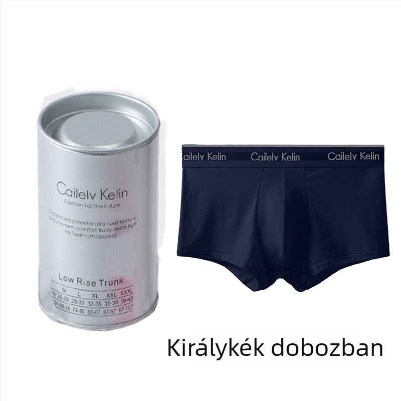 Férfi pamut boxeralsó, középmagas derekú, egyszínű