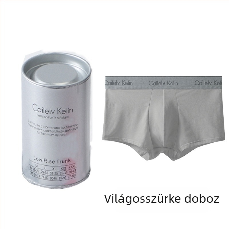 Férfi pamut boxeralsó, középmagas derekú, egyszínű