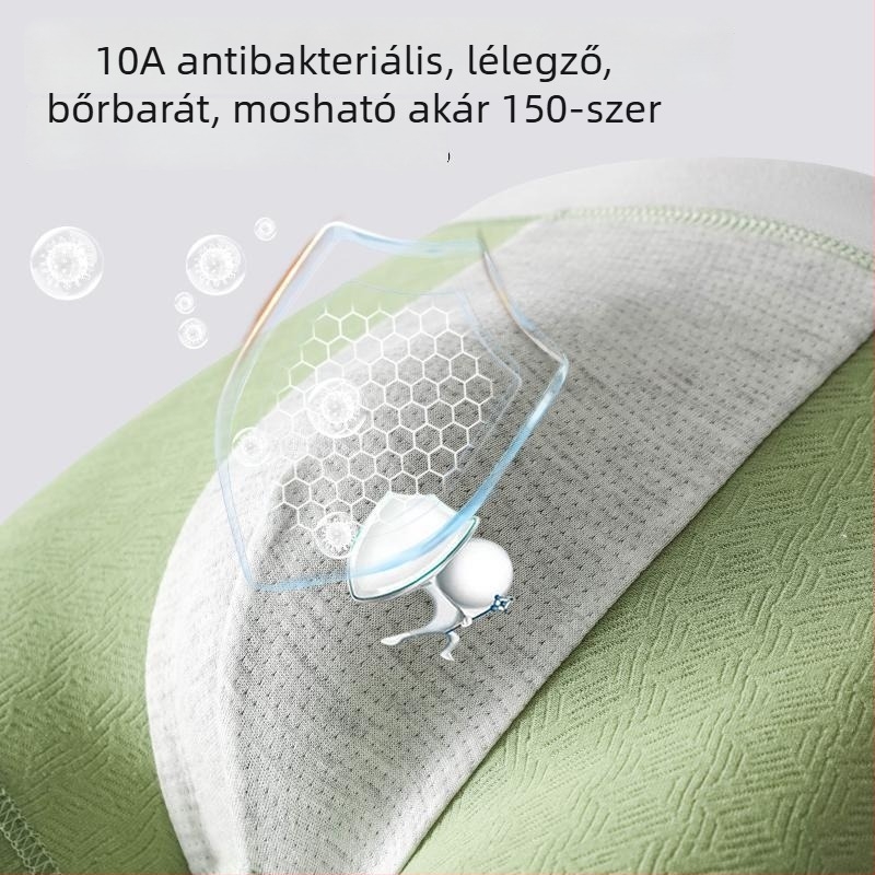 Férfi pamut boxer alsó antibakteriális védőrésszel az ágyéki területen, lélegző jacquard szövés, 90–95% pamut, középmagas derekú