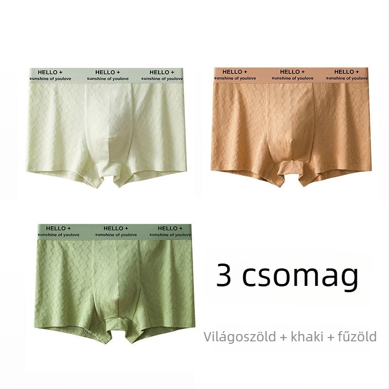Férfi pamut boxer alsó antibakteriális védőrésszel az ágyéki területen, lélegző jacquard szövés, 90–95% pamut, középmagas derekú