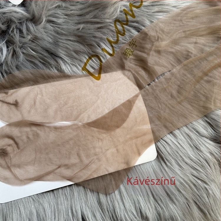 Varrás nélküli 0.1D harisnya, csokoládé színű, ultra vékony, selymesen puha és átlátszó