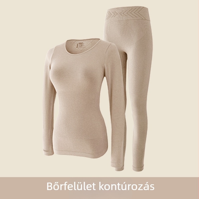 Női könnyű testformáló therm Szett, kerek nyakú, bolyhos belsővel, karcsúsító hatás, haskontroll, csípőemelés, meleg alsóruha szett