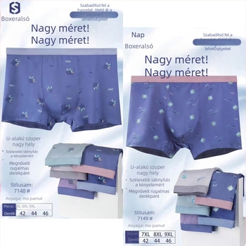 Férfiak számára modál pamutú magas derekú boxeralsó, plusz méret