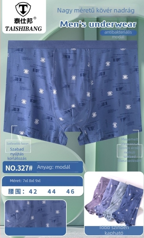Férfiak számára modál pamutú magas derekú boxeralsó, plusz méret
