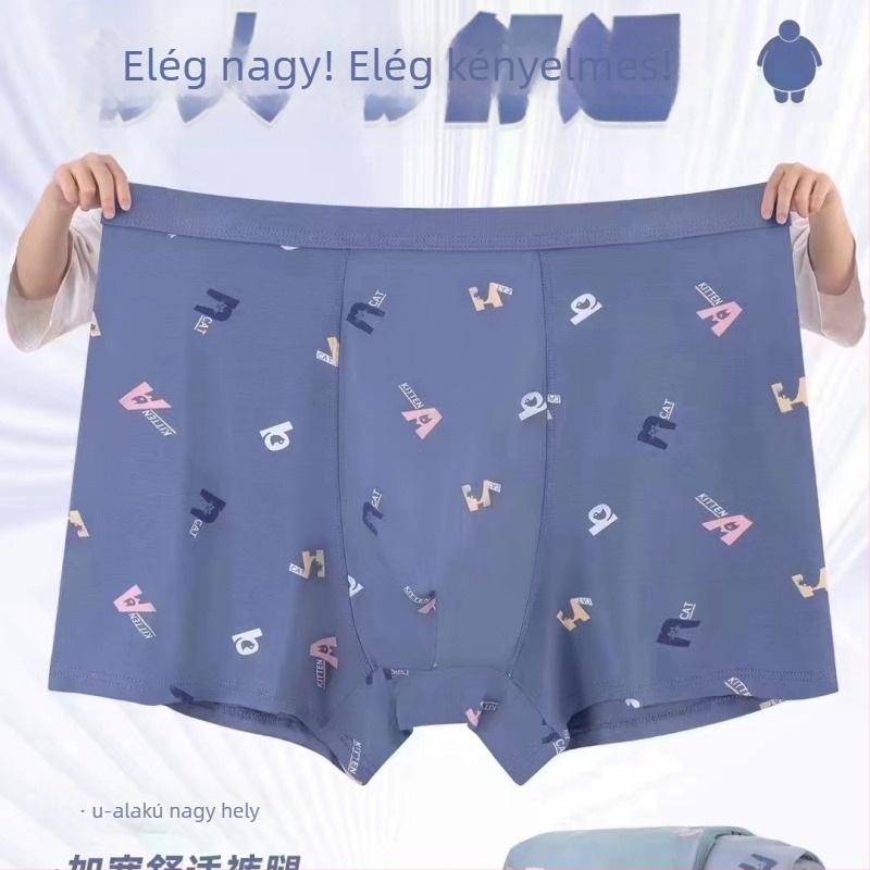 Férfiak számára modál pamutú magas derekú boxeralsó, plusz méret