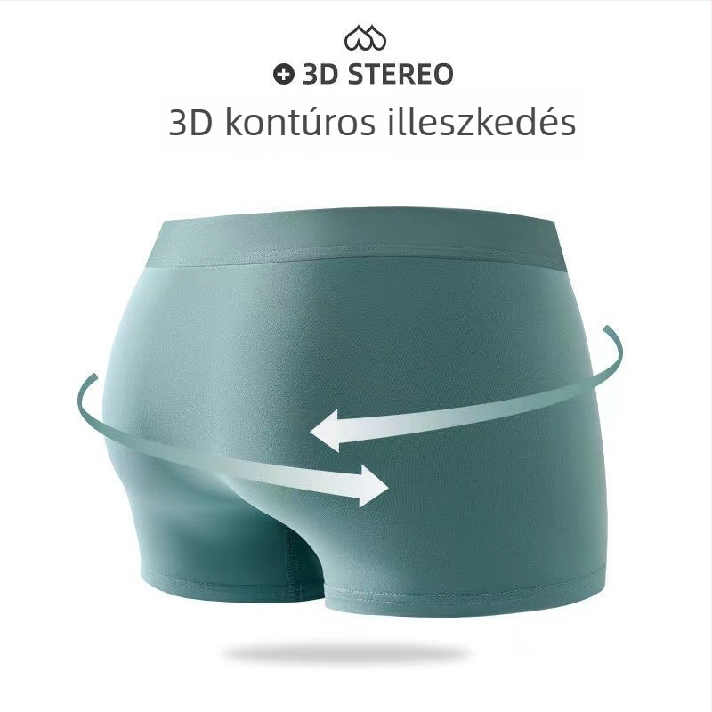 Férfi boxeralsó masszázsgolyókkal, lélegző, bőrbarát, kényelmes, középmagas derék, nagy méret