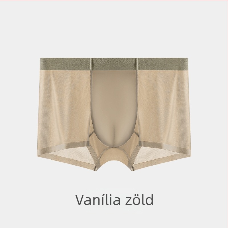 Matcha Girl Férfi Ice Silk Boxeralsó, lélegző, 3D méhsejt zsebbel