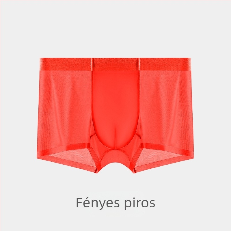 Matcha Girl Férfi Ice Silk Boxeralsó, lélegző, 3D méhsejt zsebbel