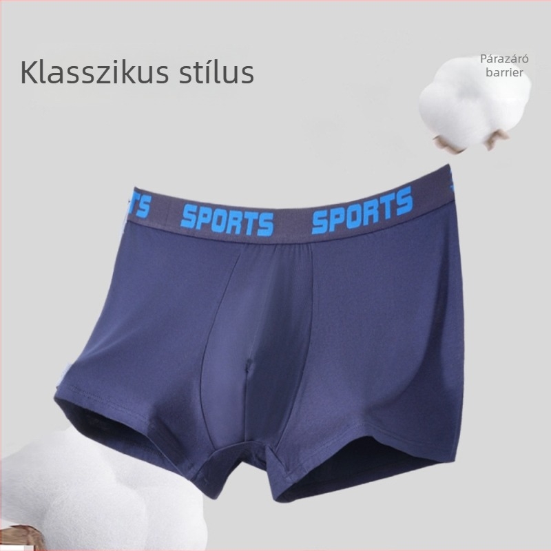 Plusz méretű férfi boxeralsó, európai–amerikai stílus, modal anyag, U-alakú légáteresztő zseb, középmagas derék