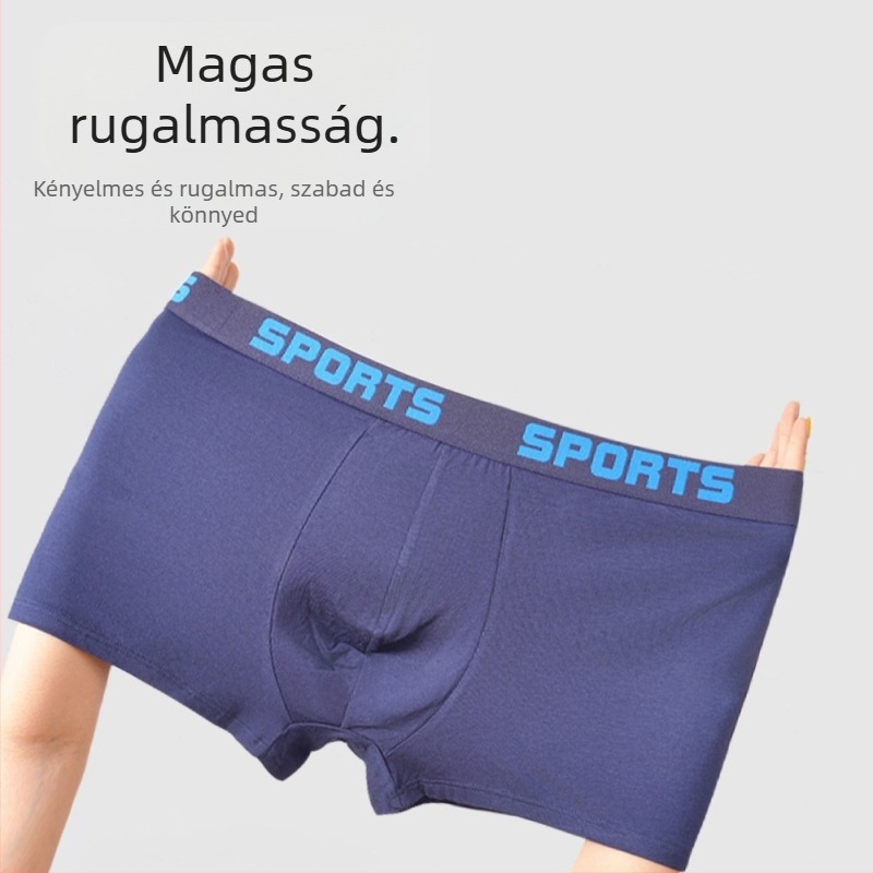 Plusz méretű férfi boxeralsó, európai–amerikai stílus, modal anyag, U-alakú légáteresztő zseb, középmagas derék