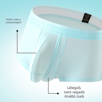 Férfi boxeralsó Ice Silk, lélegző, középmagas derék, kötött, nailon