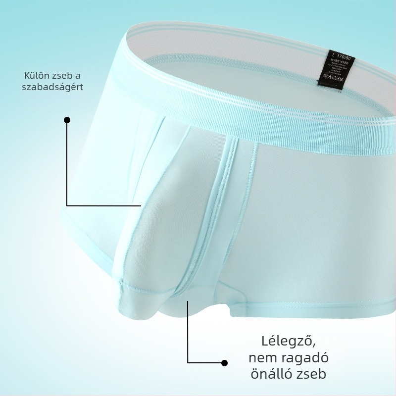 Férfi boxeralsó Ice Silk, lélegző, középmagas derék, kötött, nailon