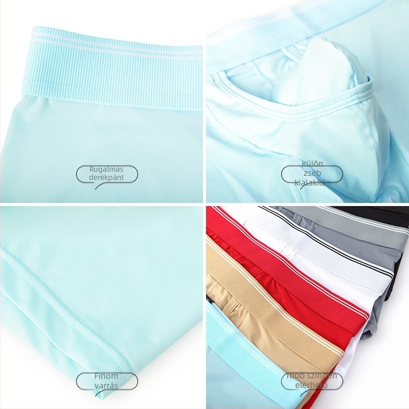 Férfi boxeralsó Ice Silk, lélegző, középmagas derék, kötött, nailon