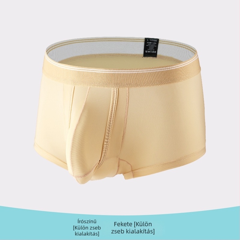 Férfi boxeralsó Ice Silk, lélegző, középmagas derék, kötött, nailon