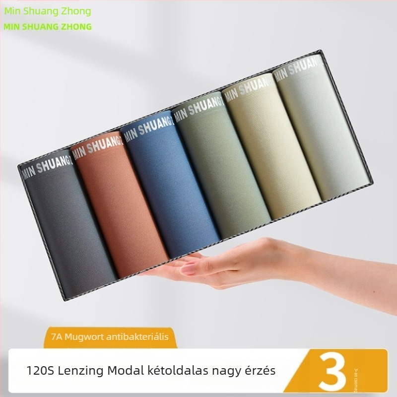 Férfi boxeralsó középmagasságú, seamless, lélegző, Modal 120-count