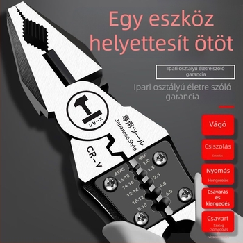 Német stílusú többfunkciós drótvágó fogó diagonális hegyeivel, ipari minőség, erőfeszítés-megtakarító elektromos szerelő fogó (vágási átmérő 4.6 mm)