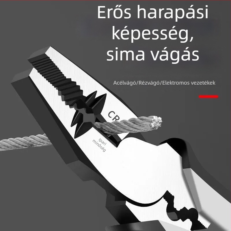 Német stílusú többfunkciós drótvágó fogó diagonális hegyeivel, ipari minőség, erőfeszítés-megtakarító elektromos szerelő fogó (vágási átmérő 4.6 mm)
