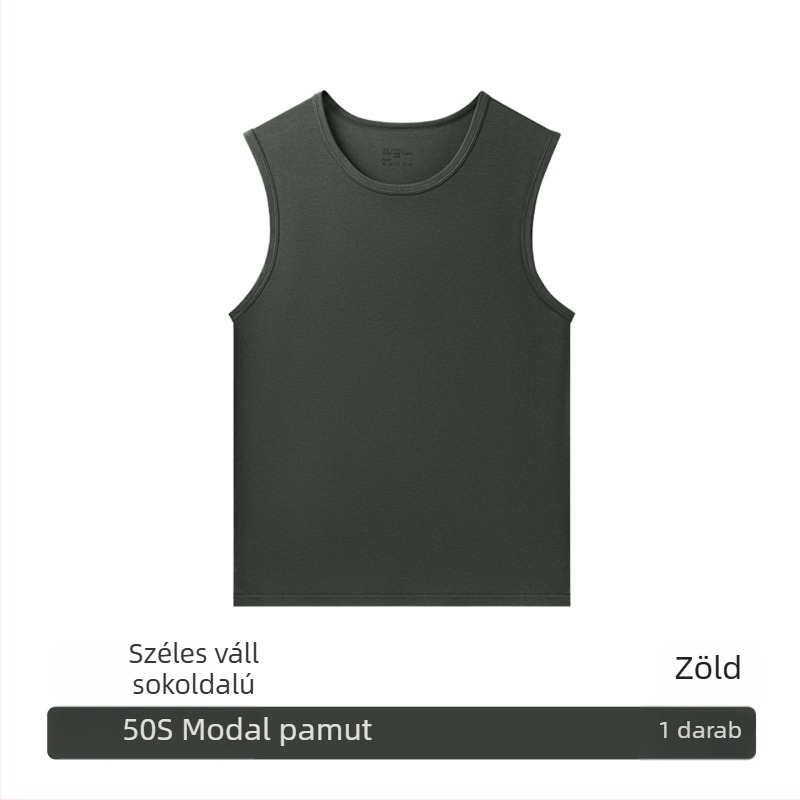 Modal férfi ujjatlan felső – nyár, laza szabás, gyorsan száradó, sportos