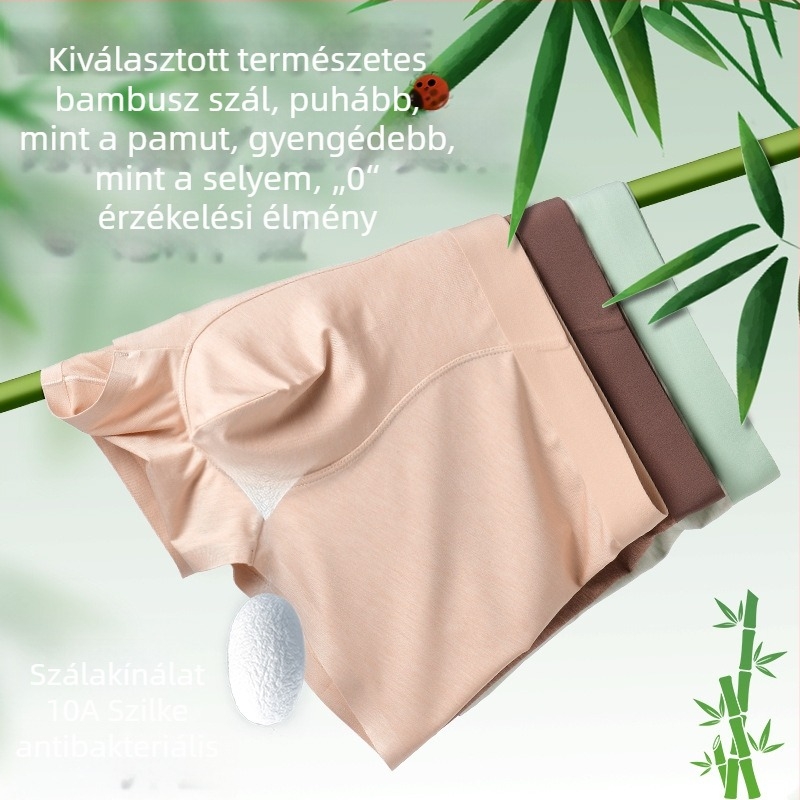 Varrás nélküli férfi boxeralsó bambuszrostból, antibakteriális, lélegző, gát résznél tömés, mulberry selyem