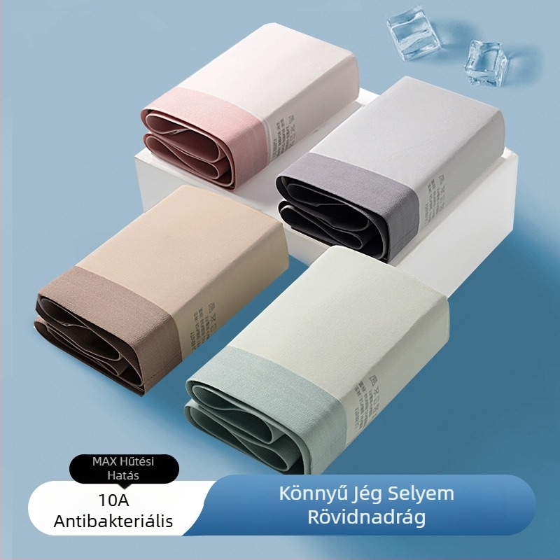 Férfi Ice Silk seamless boxer briefs, nylon fő anyag, ágyék bélés viszkóz, középmagas derék