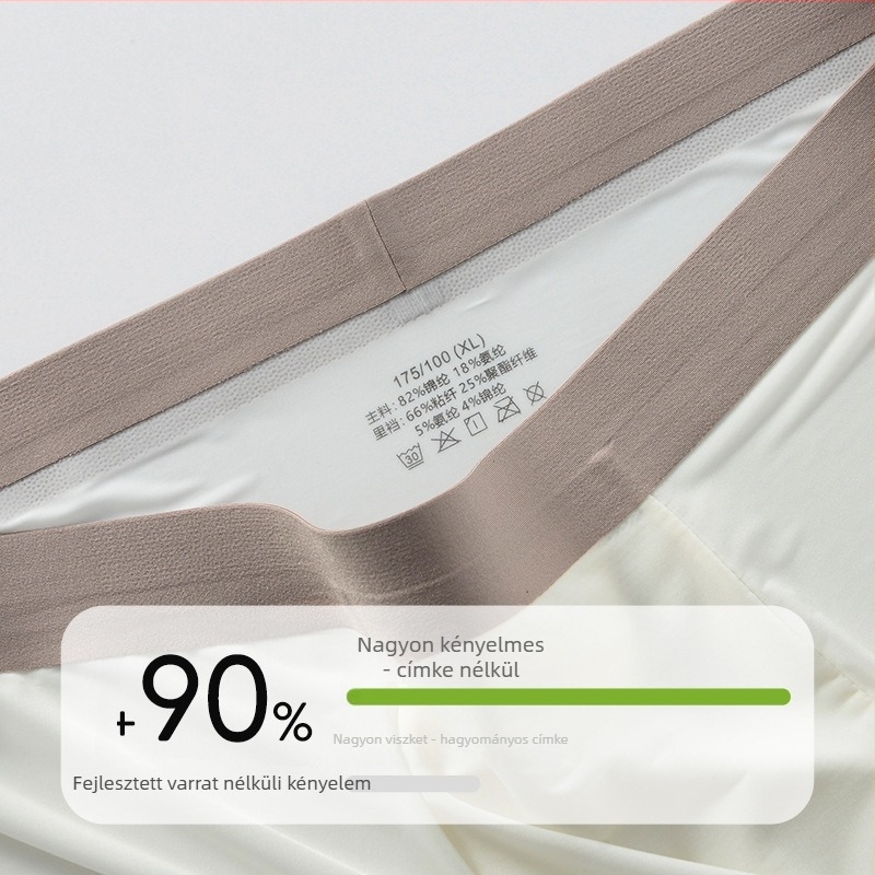 Férfi Ice Silk seamless boxer briefs, nylon fő anyag, ágyék bélés viszkóz, középmagas derék