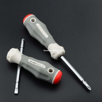 Csavarhúzó készlet – keresztfej és lapos fej, kétoldalas, szénacélból, háztartási szerszámkészlet