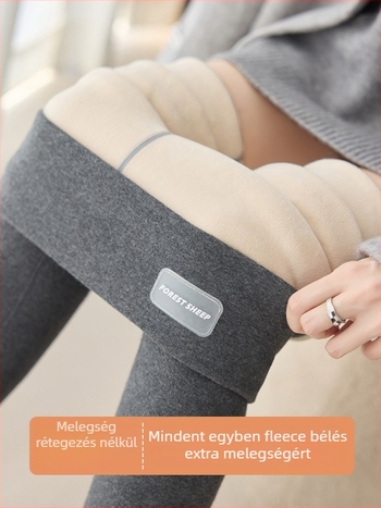 Flíszes thermikus leggings, magas derék, karcsú fazon, 95% pamut és spandex, közepes vastagság, tél 2025