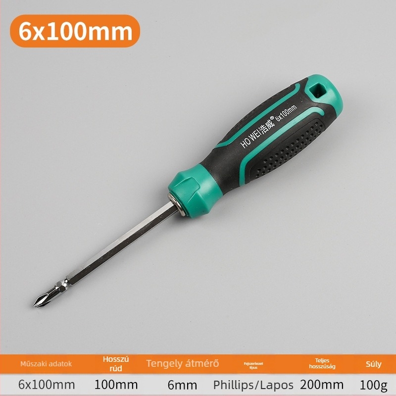 Haowei mágneses és szigetelt kereszthornyú és síkfejű csavarhúzó készlet Cr-V acélból, PP markolattal