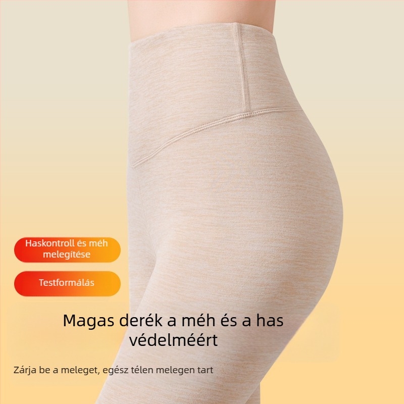 Női magas derekú termosz leggings fleece béléssel, téli viselethez