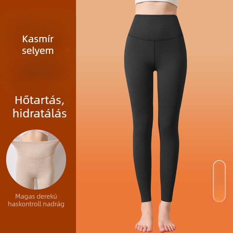 Női magas derekú termosz leggings fleece béléssel, téli viselethez