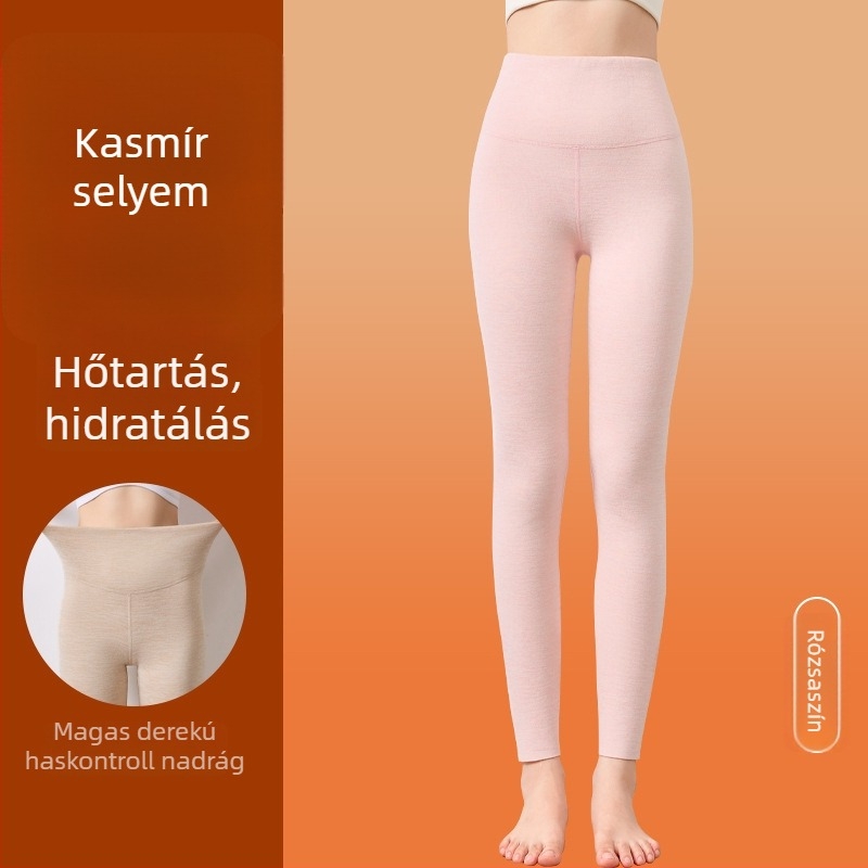 Női magas derekú termosz leggings fleece béléssel, téli viselethez