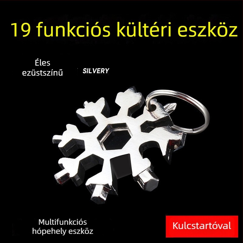 Snowflake Többfunkciós eszköz - mini hexagonális és nyolcszögű csavarhúzó, hordozható eszközkártya, Cr-V ötvözet acél