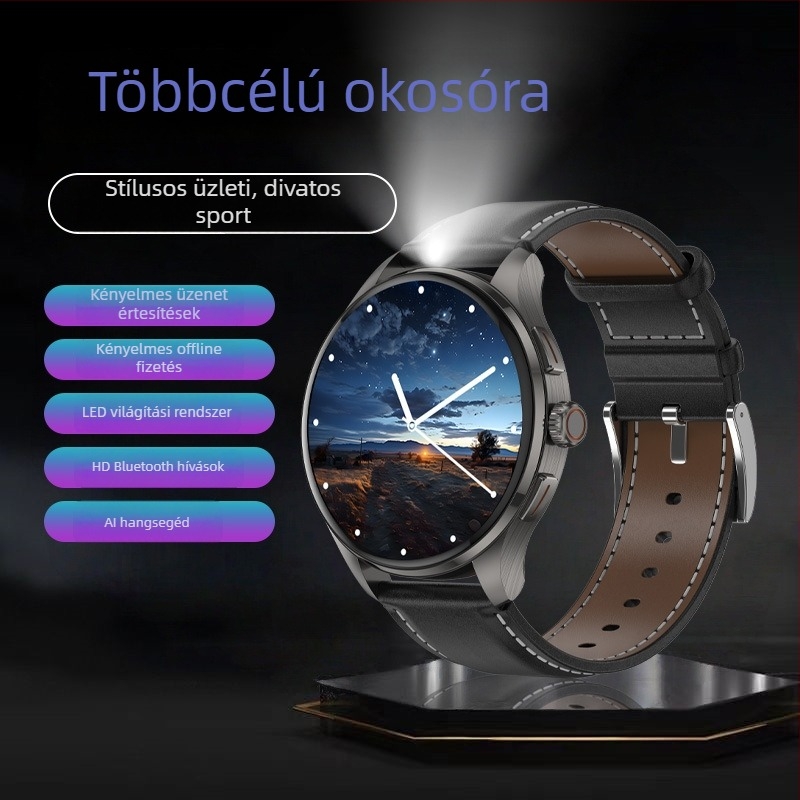 Okosóra AMOLED kijelzővel, Bluetooth beszélgetések, szívritmus- és vérnyomásmérés, oxigén-szaturáció nyomon követése