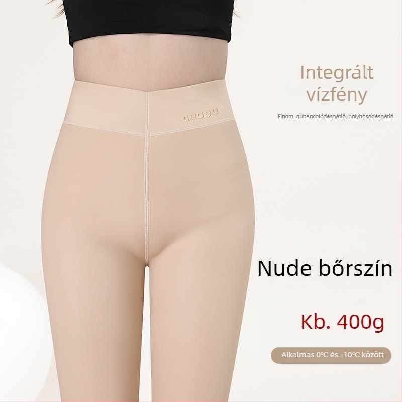 Kis méret, 500 g, fekete áttetsző harisnyanadrág testszínű béléssel téli, fényes és rendkívül vastag