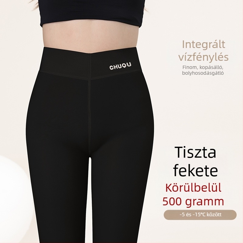 Kis méret, 500 g, fekete áttetsző harisnyanadrág testszínű béléssel téli, fényes és rendkívül vastag