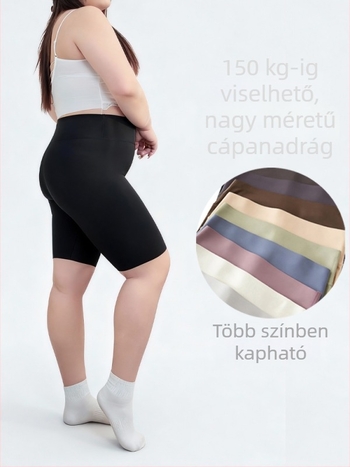 Női kerékpáros capri rövidnadrág, magas derékkal és haskontrollal, ultra vékony anyag, térd alatti hossz, paneles dizájn