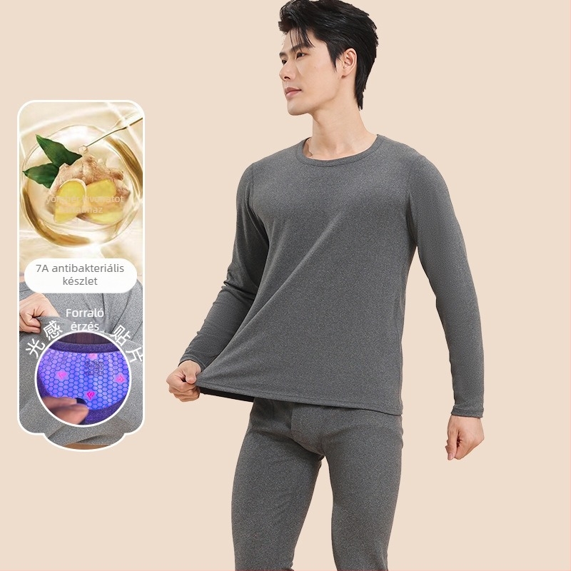 Manzqi 7A Antibakteriális fényérzékeny ginger patch termoszett fleece béléssel, uniszex — őszi felső és alsó