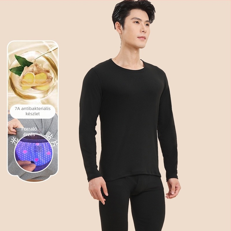 Manzqi 7A Antibakteriális fényérzékeny ginger patch termoszett fleece béléssel, uniszex — őszi felső és alsó
