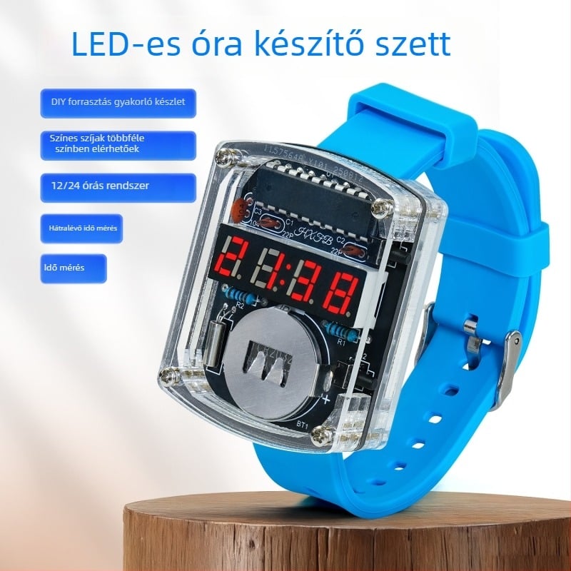 LED óra DIY készlet – mikrokontrolleres óra és áramkörös PCB összeszereléséhez, Core Storm